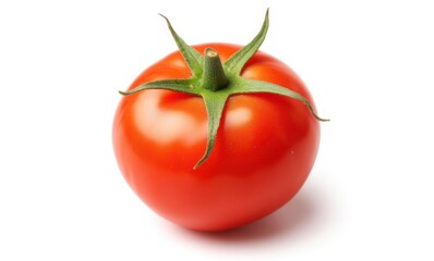 Fresh red tomato on white background