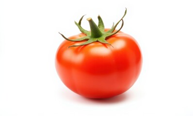 Fresh red tomato on a white background