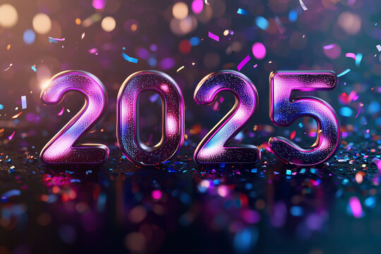 Colorful Celebration of New Year 2025