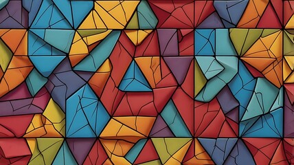 Abstract Colorful Geometric Triangular Pattern Design