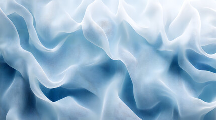 Obraz premium Abstract Blue and White Flowing Fabric with Soft Curves and Gentle Highlights creating a Dynamic and Peaceful Composition