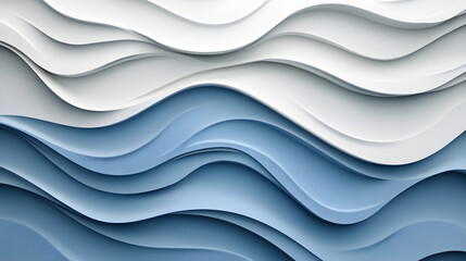 Obraz premium Misty Blue Hills, A Gentle Cascade of Abstract Curves and Undulating Shapes Creating a Serene and Dreamy Landscape of Soft Color Gradients