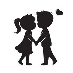 Cute couple vector silhouette