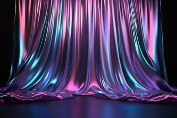 Dynamic fabric flow studio abstract art dark setting close-up light play