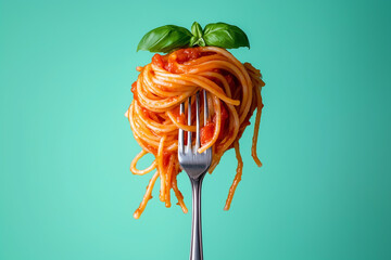 Delicious Spaghetti with Basil Garnish