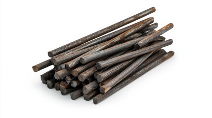 Assorted Industrial Steel Pipes and Rods Used in Construction and Manufacturing