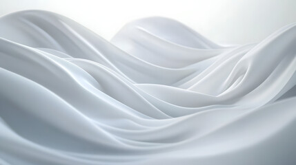 Obraz premium Abstract White Waves, A minimalist representation of flowing forms, with soft light and subtle shadows, creating a calming and elegant visual experience,