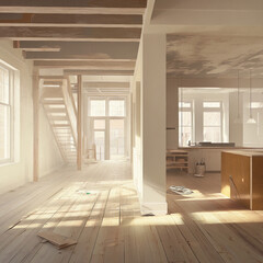 Obraz premium empty room with a window