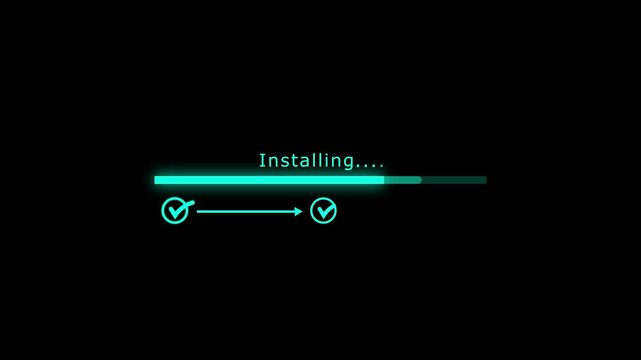  installing system updates progress bar, software update in process animation,