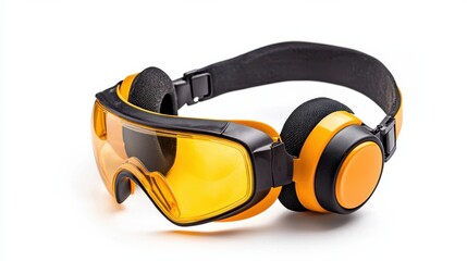 Protective Orange Goggles for Industrial or Construction Worksite Safety
