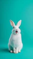 Playful White Rabbit Portrait