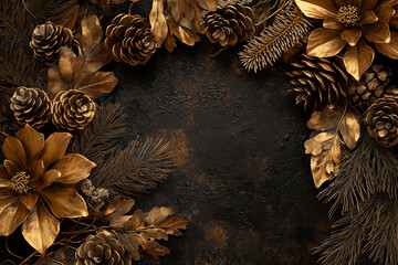 Elegant Gold Floral Arrangement Background