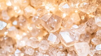 Sparkling Quartz Crystal Cluster, Glowing Gemstones