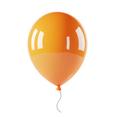 3d rendering icon orange balloon illustration PNG. cartoon minimal style on transparent isolated background.