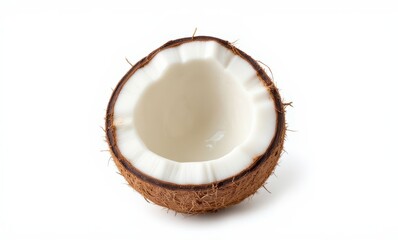 Fresh coconut cut in half