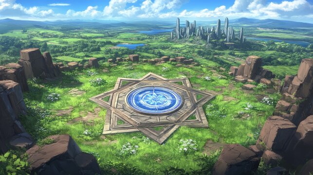 Starstone Circle A Serene Fantasy Landscape