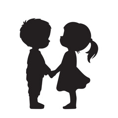 Cute couple vector silhouette