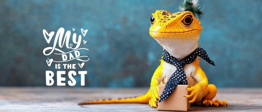 Adorable Lizard Celebrates Fathers Day with My Dad is the Best Message