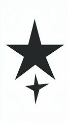 Fototapeta premium Abstract Black Star Illustration, Geometric Shapes Design on White Background