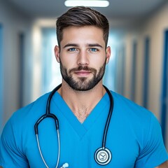 Confident Male Doctor in Hospital - Authentic imagery