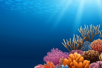 Vibrant Coral Reef Underwater Scene -  Vibrant Color Palettes