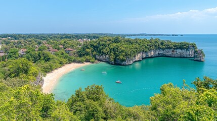 Obraz premium Tropical Paradise Cove Secluded Beach and Turquoise Waters