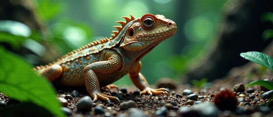 Naklejka premium Lizard 5 - Depth, Mood, and Ambiance - Stunning AI Art