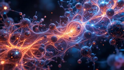 Abstract Network of Illuminated Spheres and Filaments