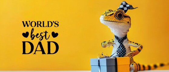 Worlds Best Dad: Hilarious Lizard in Tie Celebrates Fathers Day
