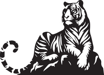 Black & White silhouette Tiger