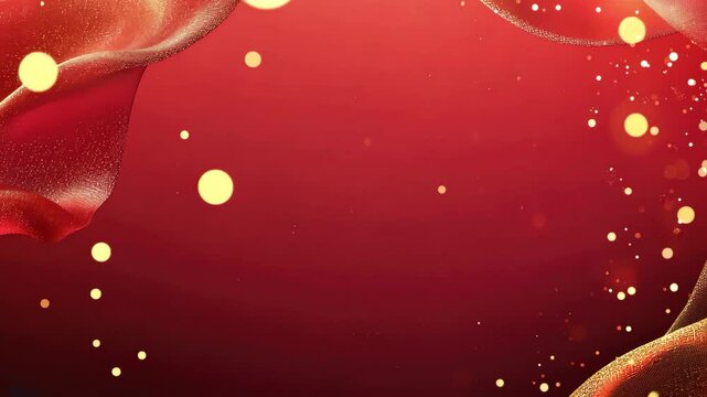 Particle spot on red background with silk background