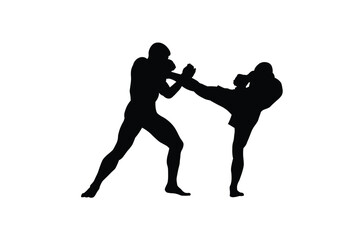 Fototapeta premium boxing man silhouette high vector