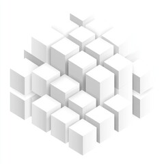 Obraz premium Abstract 3D white cubes structure.
