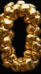 Fototapeta premium Golden Balloon Frame, Abstract Celebration Background