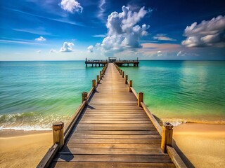 Obraz premium Cha-am Jetty: Stunning High-Resolution Coastal Landscape Photo