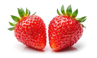 Fresh red strawberries on a white background