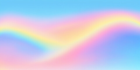 Vibrant Pastel Rainbow Arching Over Fluffy Clouds in a Clear Sky