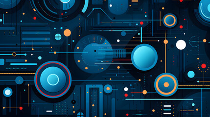 Fototapeta premium Digital futuristic elements graphics poster background