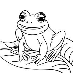 hand drawn Frog coloring book illustration