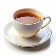 A delicate tea cup placed against a white background