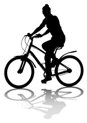 Naklejka premium Sport people whit bike on white background