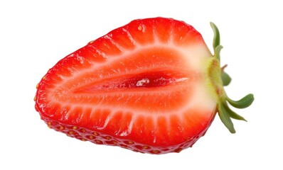 Freshly sliced red strawberry
