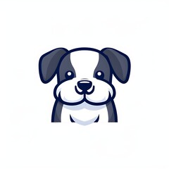 A simple cartoon dog with a white background, abstract graphical wallpaper illustration