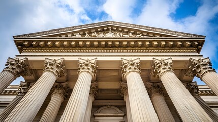 Obraz premium Federal Reserve building facade standing strong and secure, symbolizing economic stability and the central role of financial institutions in modern society
