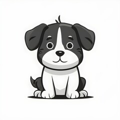 A simple cartoon dog with a white background, abstract graphical wallpaper illustration