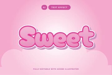 Pink Sweet 3D text Effect
