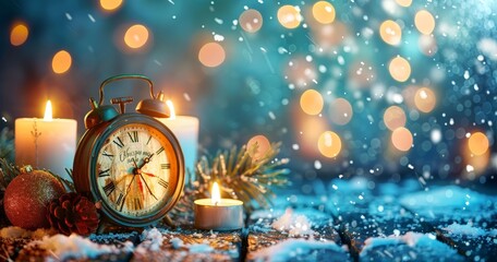 Christmas Clock and Candles