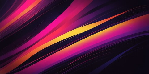 Grainy abstract background, magenta pink purple yellow banner poster header cover wallpaper design, noise texture vibrant glowing color gradient shape on black backdrop