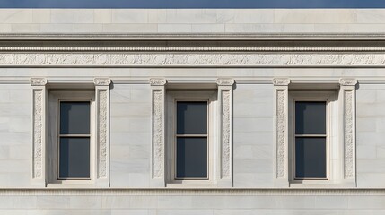 Federal Reserve building facade standing strong and secure, symbolizing economic stability and the central role of financial institutions in modern society
