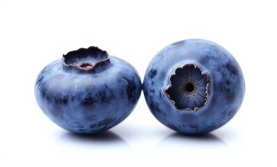 Fresh blueberries on white background
